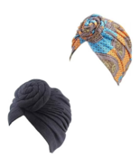 2Pieces African Turban for Women Knot Pre-Tied Bonnet Beanie Cap Headwrap - $21.12 CAD