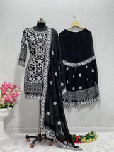 Bollywood Heavy Embroidered Black Sharara Suit Suit || Festival Punjabi dress Se - £67.12 GBP