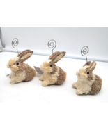 3 Bunnies Cute Lightweight Straw Look Rabbit Easter Spring - $12.00