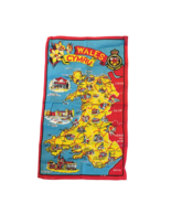 Wales Cymru Souvenir Map Cotton Wall Hanging Red Blue Geography Coat Arm... - £15.72 GBP