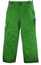 Slalom Kid&#39;s Insulated Weather Proof Cargo Snow Pants, Vibrant Green LARGE - £23.73 GBP