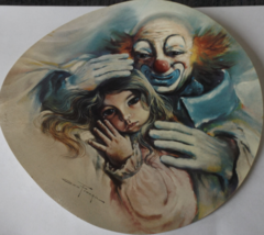 1 Clown and Girl Waterslide Ceramic Decals  8.5&quot; - Vintage - £3.73 GBP
