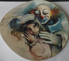 1 Clown and Girl Waterslide Ceramic Decals  8.5&quot; - Vintage - £3.76 GBP