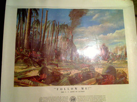 Vintage 1954 US Army &quot;Follow Me&quot; WWII Leyte Island Poster  - $6.00
