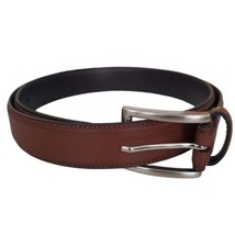 Florsheim Leather Belt Textured Brown Nickel Buckle Men&#39;s Size 40 - $21.17