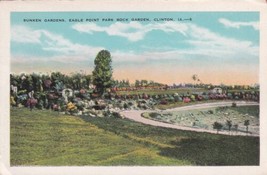 Clinton Iowa IA Sunken Gardens Eagle Point Park Rock Garden Postcard C34 - £2.34 GBP