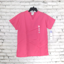WS Fundamentals by White Swan Scrub Top Womens Small Pink Short Sleeve V... - $15.99