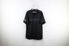 Nike Golf Tour Performance Mens Large Striped Vented Collared Polo Shirt Black - £27.21 GBP
