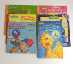 Vintage Lot Of 6 Children&#39;s Sesame Street Paperback Books Grover, Big Bird, Elmo - £15.21 GBP