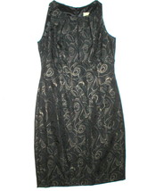 New Womens $269 NWT Taylor Dress 12 Petite 12P Sheath Black Brown Embroidery  - $158.40