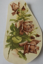 2 Red Roses with Rain Drops Waterslide Ceramic Decals  6&quot;  - Vintage - $4.50