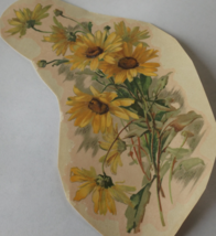 2 Yellow Daisies Waterslide Ceramic Decals  7.25&quot;  - Vintage - £3.73 GBP