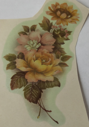 5 Mixed Flowers Waterslide Ceramic Decals  4&quot;  - Vintage - $3.50