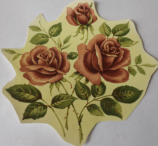 2 Roses Waterslide Ceramic Decals  5.5&quot;  - Vintage - $3.50