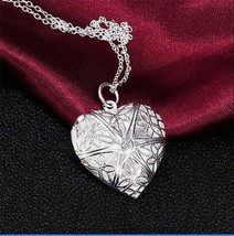 Sterling Silver Filigree Heart Photo Locket - £7.86 GBP