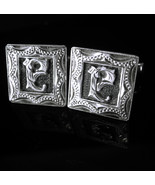 Sterling Initial Cufflinks Mexico sparkling silver Vintage Plamex letter... - £137.66 GBP