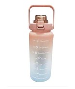 Portable Motivational Water Bottle With Time Marker &amp; Lanyard - Pink Blu... - £13.66 GBP