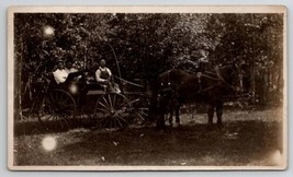RPPC Three Handsome Men In Horse Drawn Buggy Real Photo Postcard S26 - £10.19 GBP