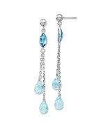 14k Gold Blue Topaz Dangle Earrings YE904 - $9,559.21 MXN