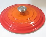 NEW Le Creuset Cast Iron #22 LID ONLY FLAME for Round Casserole 3.5 Qt - £71.12 GBP