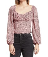 Abound Women&#39;s Bustier Style Long Sleeve Top in Pink Abstract, Size S - $13.93 CAD