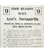 Ayer&#39;s Sarsaparilla Blood Medicine 1894 Advertisement Victorian Medical ... - £15.62 GBP