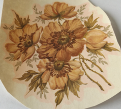 2 Flowers Waterslide Ceramic Decals 5&quot;  - Vintage - $71.38 MXN