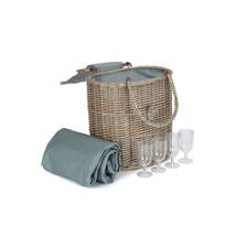 Oval Grey Fitted Cool Bag Drinks Picnic Basket - £48.91 GBP