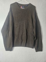 Chaps Mens Brown Crewneck Sweater XXL 100% Cotton - $19.68