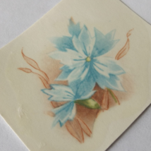 19 Blue Flowers Waterslide Ceramic Decals 1.5&quot;  - Vintage - $4.00
