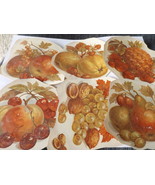 4 Red Poppy &amp; Blue Flowers Waterslide Ceramic Decals 4.25&quot;  - Vintage - $4.50