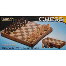 Launch Inlaid Folding Round Edges Chess Set 15&quot; - £78.40 GBP