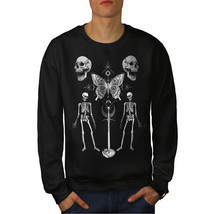 Wellcoda Gothic Skull Mens Sweatshirt, Hail Horror Casual Pullover Jumper - £24.11 GBP+