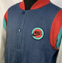 Vintage Nike Track Jacket Sweatshirt Blue Tag Colorblock Sweater 80s Medium - £40.05 GBP