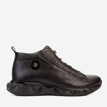 The Vertex Black Leather Men's Sneaker image 2