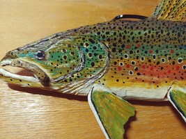 &quot; Brown Trout&quot;,Single Side Carving, 14 1/2 Inch ,*** For Sale, 2020***Le... - £27.86 GBP