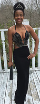 Designer Sexy Class Runway Sold Out open back black halter top dress gown XS 0-4 - £1,005.14 GBP