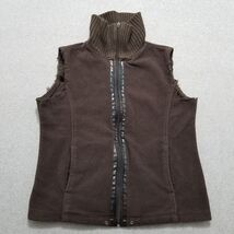 Carolyn Taylor Vest Womens Medium Brown Full Zip Mock Neck Pockets Sweater - €14,47 EUR