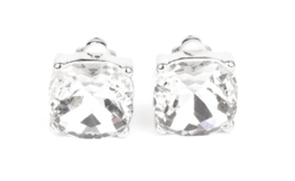 Paparazzi Bombshell Brilliance White Clip-On Earrings - New - $4.50