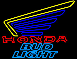 Bud Light Honda Motorcycles Gold Wing Neon Sign - £558.64 GBP