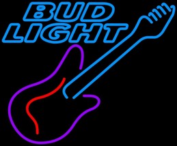 Bud Light Guitar Purple Red Neon Sign - £557.45 GBP