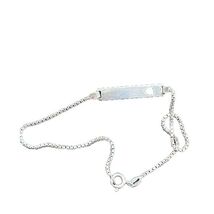 Lady&#39;s Italian 925 Sterling Silver Id Bracelet With Cut Out Heart Sky - $36.49