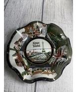Vintage Kings Island Glass Ruffle Plate Souvenir Candy Trinket Dish 7&quot; D... - $13.00