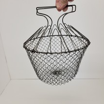 Vintage 1950s Wire Kitchen Colander Steamer Folding Basket - £13.20 GBP