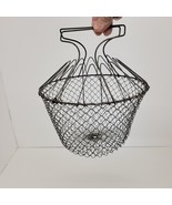 Vintage 1950s Wire Kitchen Colander Steamer Folding Basket - $16.65