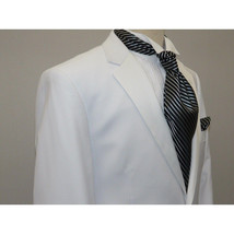 Men Renoir  Tuxedo Two Button Notch Formal with Satin Lapel trims 201-6 White image 5