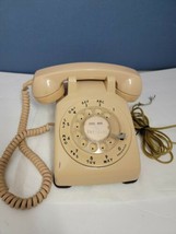 Vintage Western Electric Cream Tan Rotary Dial Desk Phone Bell System 500 CD - £35.77 GBP