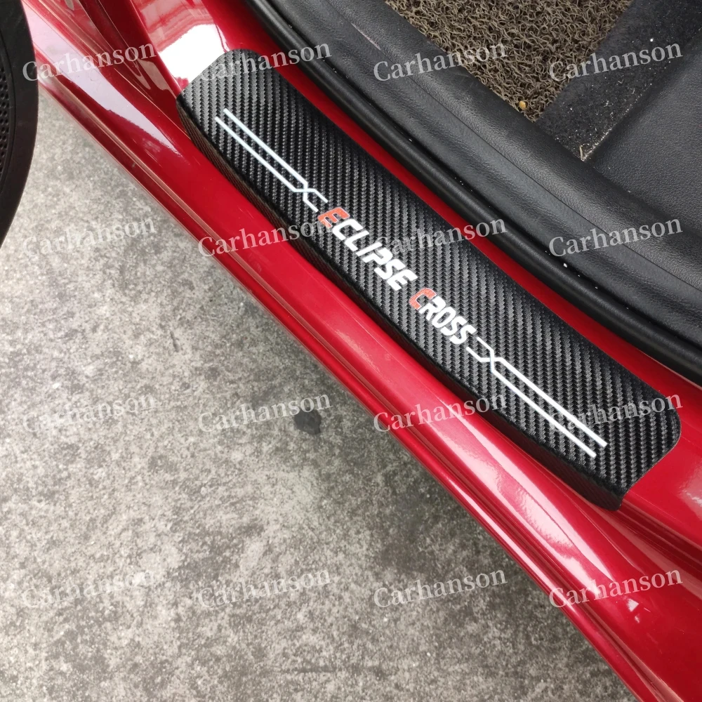 For Mitsubishi Eclipse Cross Car Stickers Auto Door Sill Pedal Carbon Fibre - $37.75