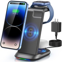 Wireless Charging Station,3 In 1 Fast Charger Stand Compatible With Ipho... - £48.98 GBP