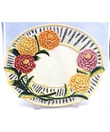 Fits and Floyd Essentials, embossed Dahlia flowers OVAL 9 ¼” decorative ... - £6.62 GBP